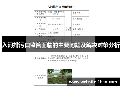 入河排污口监管面临的主要问题及解决对策分析